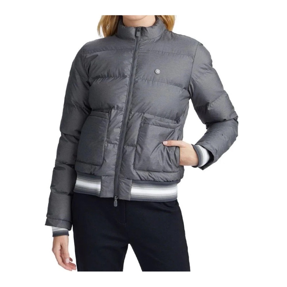NEW! G/Fore Women’s Large Puffer Jacket Snow $295 Gray Insulated Golf Coat NWT